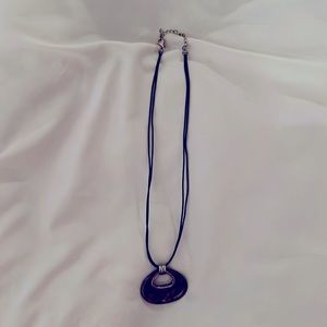 Silpada brown leather and stone necklace